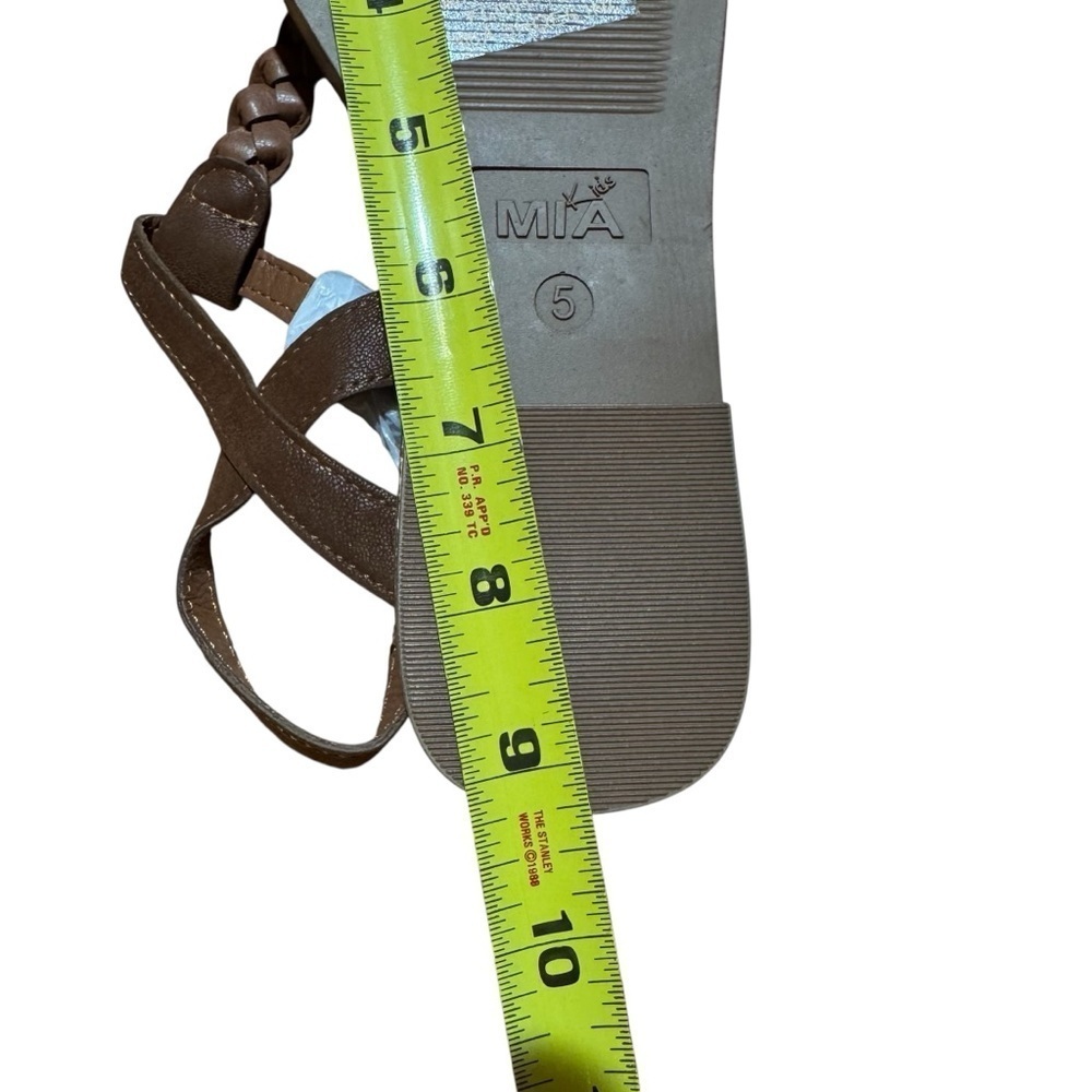 Mia Kids Annae Girl's Sandals T-Strap Cognac Brush Brown size 5 NEW - Picture 10 of 10